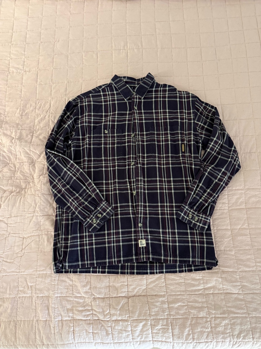 Timberland Navy Plaid Long-Sleeve Button-Down Shirt